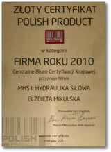 GOLDEN CERTIFICATE ‘POLISH PRODUCT’
